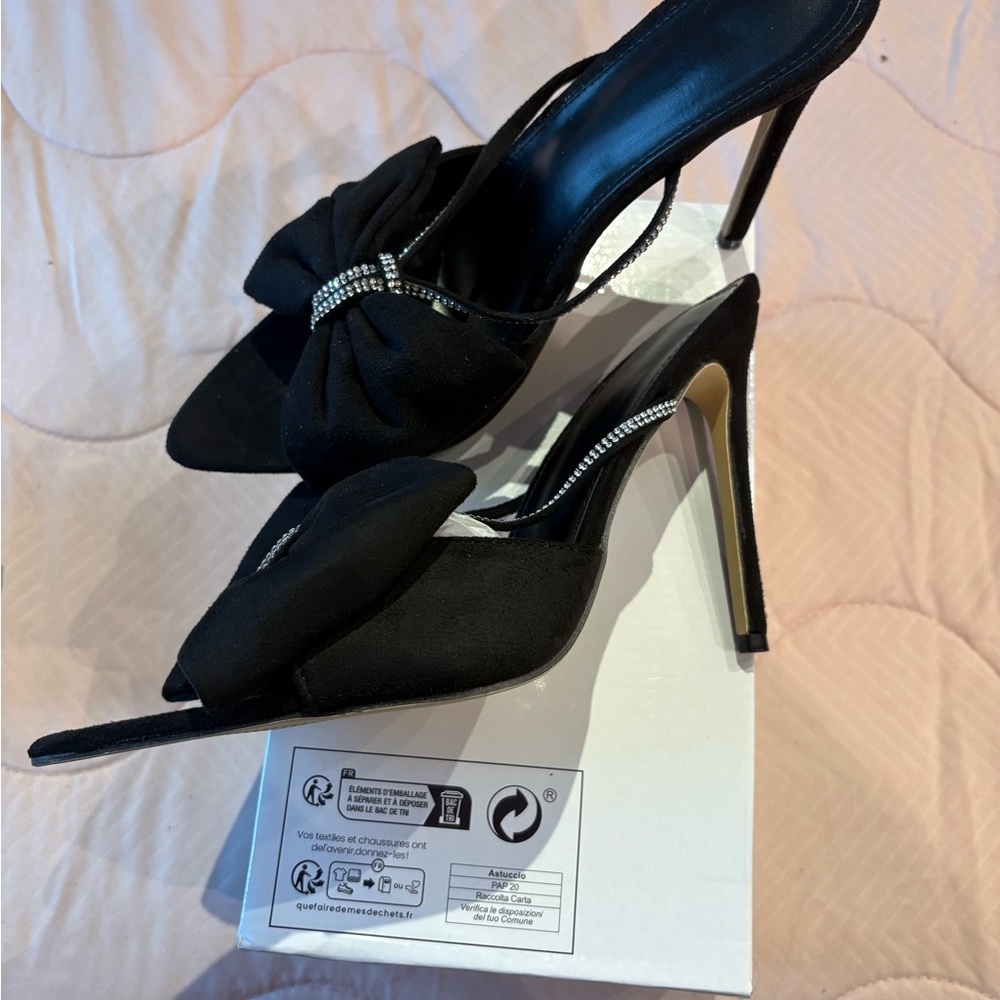 Elegant Black Bow Women's Shoes